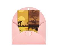 AoRom African Grassland Animals Printed Greeting Cards,Folded Cards With Envelopes All Occasion,Thank You Card,Blank Inside 4x6 Inch