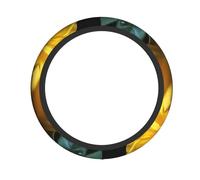 AoRom Beautiful Yellow Roses Printed Car Steering Wheel Cover,Elastic Steering Wheel Protector,Non-Slip,Universal 15 Inch,Fit for Most Cars, Black, 30111