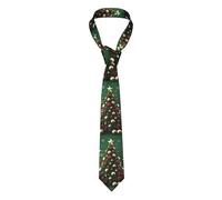 AoRom Round Ball Christmas Tree Printed Men'S Ties,Neck Tie For Men,Necktie For Wedding Business Office Graduation,Formal Party Suit Necktie