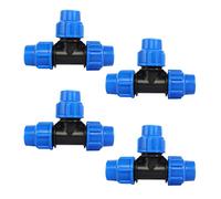 AOROPS Pack of 4 T-Piece PE Pipe Fitting, PP Fitting 25 mm Coupling Compatible, PE Pipe Clamp Connector, Screw Connection Pipes, Accessories for Installation Pipe Fittings