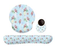 AORTDES Ergonomic Keyboard Mouse Pad Wrist Rest Support Set for Laptop/Computer/Desktop,Memory Foam Hand Rest Wrist Cushion for Gaming/Office,Lightweight Comfortable & Pain Relief (Lovely Otter)