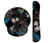 AORTDES Ergonomic Keyboard Mouse Pad Wrist Rest Support Set for Laptop/Computer/Desktop,Memory Foam Hand Rest Wrist Cushion for Gaming/Office,Lightweight Comfortable & Pain Relief (KWRP-07)