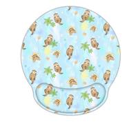 AORTDES Laptop Computer Gaming Mouse Pad with Wrist Rest Support,Ergonomic Memory Foam Mouse Mat,Non-Slip Rubber Base Office Work Desk Pad,Comfortable & Pain Relief (Cute Otter)