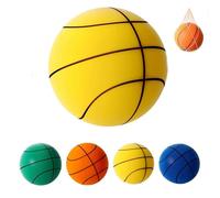 Aortom Silent House Basketball, Quiet Indoor Safe Premium Foam Ball for Training, Grooved PU Foam Design for Realistic Bounce, for Youth (Yellow,6 (28.5"))