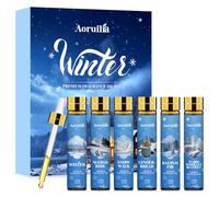 Aoruilia 6 x 10ml Winter Fragrance Oils Set, Natural Essential Oil for Diffusers for Home, Aromatherapy, Candle Making - Winter, Warm Woollen Blanket, Balsam Fir, Snow Walk, Sleigh Ride, Gingerbread