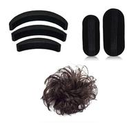 AorviDesigns™ Hair Accessories Combo For Girl/Women (1 Brown Rubber, 2 Pcs tic-tak puff & 3 pcs Banana puff For Wedding/Festival/Party)