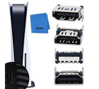 Aosai 4Pcs HDMI Port Replacement for Sony Playstation 5 PS5 HDMI Display Socket Connector Jack (Silver - 4 Pcs)