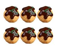 AOSAIXIS 6Pcs Atificial Takoyaki Models Simulation Grilled Meat Rounds Models Photography Props For Kitchen Decoration Display Artificial Takoyaki Balls