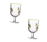 AOSAIXIS Lemon Pattern Glass Juices Cups, 360ml Elegant Barwares Capacity Kitchen Decor and Glass Cups, Kitchen Items Painting Glasses,Party Dining