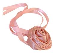 AOSAIXIS Stylish Rose Blossom Necklace Simulation Flower Ribbon Neckchain Women Collarbone Chain Eye Catching Choker Accessory