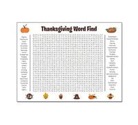 AOSAIXIS Thanksgiving Word Search Poster, Giant Holiday Word Search Wall For Thanksgiving And Christmas,Reusable Christmas Game Dry-Erase Family Night Activity With Stickers
