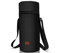 Aosbos 2 Bottle Wine Cooler Bag, Leakproof Padded Insulated Water Bottle Carrier with Shoulder Strap, Cool Bags Sling for Beach, Picnic, Travel - Gift Pouch for Wine Lovers, 15" x 5.9"