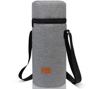 Aosbos 2 Bottle Wine Cooler Bag, Leakproof Padded Insulated Water Bottle Carrier with Shoulder Strap, Cool Bags Sling for Beach, Picnic, Travel - Gift Pouch for Wine Lovers, 15" x 5.9"