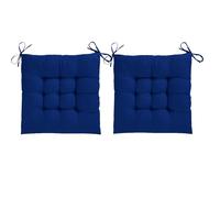 AOSCTELF Seat Pads for Dining Chairs Set of 2 Comfortable 40 x 40cm Chair Cushions with Ties, Dinning Chair Cushions Pad Ideal for Kitchen Living Room Garden Office Patio - Dark Blue