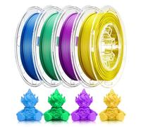 AOSEED 3D Printer Filament Set, 1.75mm PLA, 200g/0.44lbs x 4 Spools, Purple, Green, Blue, Yellow