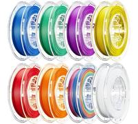 AOSEED 3D Printer Filament Set, 1.75mm PLA, 200g/0.44lbs x 8 Spools Pack, Purple/Green/Blue/Yellow/White/Iridescent/Red/Orange