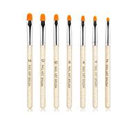 Aoshang 7Pcs UV Gel Nail Brush Set, Poly Extension Gel Brush, Nail Art Tips Builder Brush, Nylon Handle, Plastic Head, 7 Sizes (No.2/4/6/8/10/12/14)