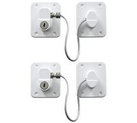 AOSITE Child Winodw Lock Self-Adhesive 2 Pieces Drawers Child Lock Cabinet Lock with Key Fridge Lock Cabinet Child Lock for Door Cabinets No Drilling Required White
