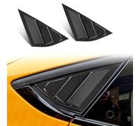 AOSK for Mach E Quarter Side Window Scoop Louvers Cover Window Visor Cover ABS (V2 Glossy Black)