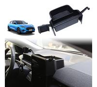 AOSKonology BestEvMod Center Console Dash Storage Box Tray Compatible with Mustang Mach-E Mach e 2021 2022 2023 2024 Interior Accessories 360 Degree Rotatable Phone Holder Dashboard Organizer