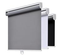 AOSKY Cordless Roller Shades Blackout Blinds for Windows Room Darkening Rolled Up Shades with Spring System, UV Protection Window Shades Door Blinds for Home and Office (32.5" W x 72" H, Grey)