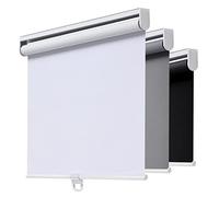 AOSKY Cordless Roller Shades Blackout Blinds for Windows Room Darkening Rolled Up Shades with Spring System, UV Protection Window Shades Door Blinds for Home and Office (37" W x 72" H,White)