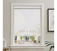 AOSKY Cordless Roller Shades for Windows Light Filtering Shades with 5% Openness Solar Screen Semi Sheer Roller Blinds UV Protection for Office and Home. Easy to Install 45" W x 72" H (White)