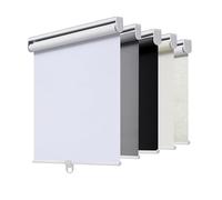 AOSKY Wireless Roller Blinds, Blackout Roller Blinds for Windows, Room Darkening, Roller Blinds with Spring System, UV Protection, Window Shades Door Blinds for Home and Office (26.5" W x 72" H, White