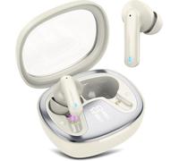 AOSRAU Wireless Earbuds, Bluetooth 5.4 Headphones, HiFi Stereo Bass Ear Buds, in Ear Earbuds with 4 ENC Noise Cancelling Mic, 45H, LED Display, IP7 Waterproof, Earphones for Android/iOS Sports, White