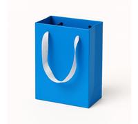 Aosric Blue Gift Bags with Handles, 12 Pcs 5"x4"x8" Durable, Reusable, Foldable Small Cardstock Paper Bags for Party Favors, Christmas, Baby Shower, Birthday, Wedding, Shopping, and Retail Use