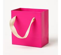 Aosric Pink Gift Bags with Handles, 30 Pcs 4"x2.7"x4.5" Durable, Reusable, Foldable Small Cardstock Paper Bags for Party Favors, Christmas, Baby Shower, Birthday, Wedding, Shopping, and Retail Use