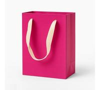 Aosric Pink Gift Bags with Handles, 30 Pcs 5"x4"x8" Durable, Reusable, Foldable Small Cardstock Paper Bags for Party Favors, Christmas, Baby Shower, Birthday, Wedding, Shopping, and Retail Use