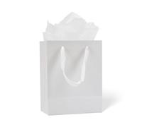 Aosric Small White Gift Bags with Tissue Paper, 30 Pack 17.5x10x22.5 cm Reusable Goodie Bag for Christmas Gifts, Wedding, Baby Shower, Birthday Party Favor, Return Gifts Shopping, and Retail Use