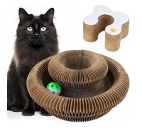 Aosrioylt Kitty Spin Cat, Interactive Cat Scratching Post, Feline Kingdom with Ball and Bell, Cardboard Game, for Durable Reversible Design, Suitable (1set)