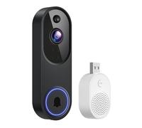 Aosrioylt Meacode Video Doorbell Camera, Weatherproof Wireless Safe Doorbell, With Ai Detection, 2k HD, Night Vision, Long Battery Life & Cloud Storage, The Smarter Way to Protect Your Home(BLACK A)