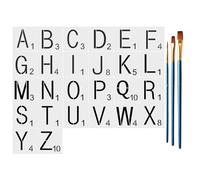 Aosrioylt Scrabble Letter Stencils 4 in with 3 Painting Brushes, Reusable Alphabet Stencils Letter A~z for Painting on Wood, Stencil Scrabble Name Tiles for Wall, Drawing Scale Template Tile(5IN)