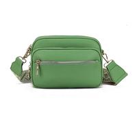 AOSSTA Crossbody Bag for Women, Small Camera Handbag Wide Canvas Strap Ladies Cross Body Bag, Shoulder Purse with Adjustable and Detachable Strap (Green)
