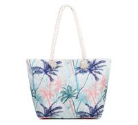 AOSSTA Extra Extra Large Sizse Canvas Flower Stripe Print Beach Bag for Women with Zipper Shopping Carrier Tote Bag, Check The Size (Coconut Tree)