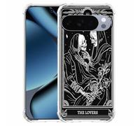 AOSSXIN The Lovers Tarot Card Trippy Hippie Black Skull Pattern,Soft TPU Protective Case Compatible with Google Pixel 10 and Pixel 10 Pro