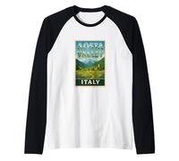 Aosta Valley Italy Vintage Travel Souvenir Post Art Graphic Raglan Baseball Tee