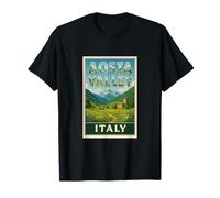 Aosta Valley Italy Vintage Travel Souvenir Post Art Graphic T-Shirt