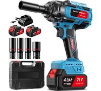 AOSTOK Cordless Impact Wrench - 2 * 4Ah Battery 850Nm Torque Very Powerful, Professional Tool Suitable for Various scenarios Power Through Any Task with Ease