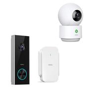 aosu 2.5K Indoor Camera & 2K Wireless Video Doorbell Bundle, 360° Pan-Tilt, Human Detection, Two-Way Audio, 180-Day Battery, 2.4GHz Wi-Fi, Works with Alexa
