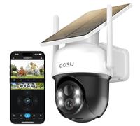 aosu 2K/3MP WiFi Security Camera Outdoor Wireless, Solar Outdoor Camera, Home Surveillance with Panoramic PTZ, Automatic Tracking, Colour Night Vision, Light&Sound Alarm, 2-Way Audio, 2.4 GHz