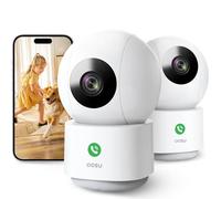 aosu 2K Indoor Cameras 2-Pack - Plug-In WiFi Nanny Cam for Baby & Pets, Motion, Night Vision, Two-Way Audio