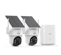 aosu 2K Security Cameras Outdoor Wireless, 2 Cam-Kit with aosuBase, No Subscriptions, 360° Panoramic PTZ, Solar Battery Home Security Cameras System, Auto Tracking Colour Night Vision 5G/2.4G WiFi