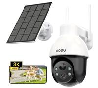 AOSU 3K Solar Camera Outdoor Wireless - 5MP Security Camera, Motion & Human Tracking, 360° PTZ, Zoom & Wide View, Color Night Vision, Two-Way Talk, WiFi, Solar Panel Powered, Alexa