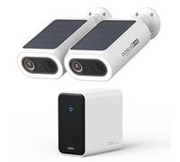 AOSU 4K UHD AI Security Camera Outdoor Solar Battery 2-Cam Kit with HomeCortex Smart Face Recognize Behavior Analysis Person/Vehicle/Animal Detection 32GB Local 16TB Expandable Color Night Vision IP65