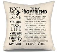 Aosumin Boyfriend Cushion Cover You Are The Only One I Want By My Side Romantic Present for Him Birthday Gift Valentine's Day Boyfriend Gift from Girlfriend (boyfriend)