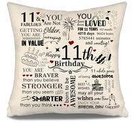 Aosumin Inspirational Cushion cover Gift for Birthday 11 Years Old Girl Boy Daughter Son Granddaughter Sister Niece 11th Birthday Gift 10-100 Years Old Birthday Cushion Covers Ideas (11)